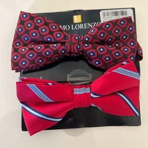 NWT Umo Lorenzo 2 Set Of Fashion Banded Bow Tie